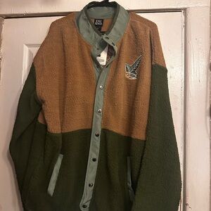 Stylish Green and Brown Men's Bomber Jacket
